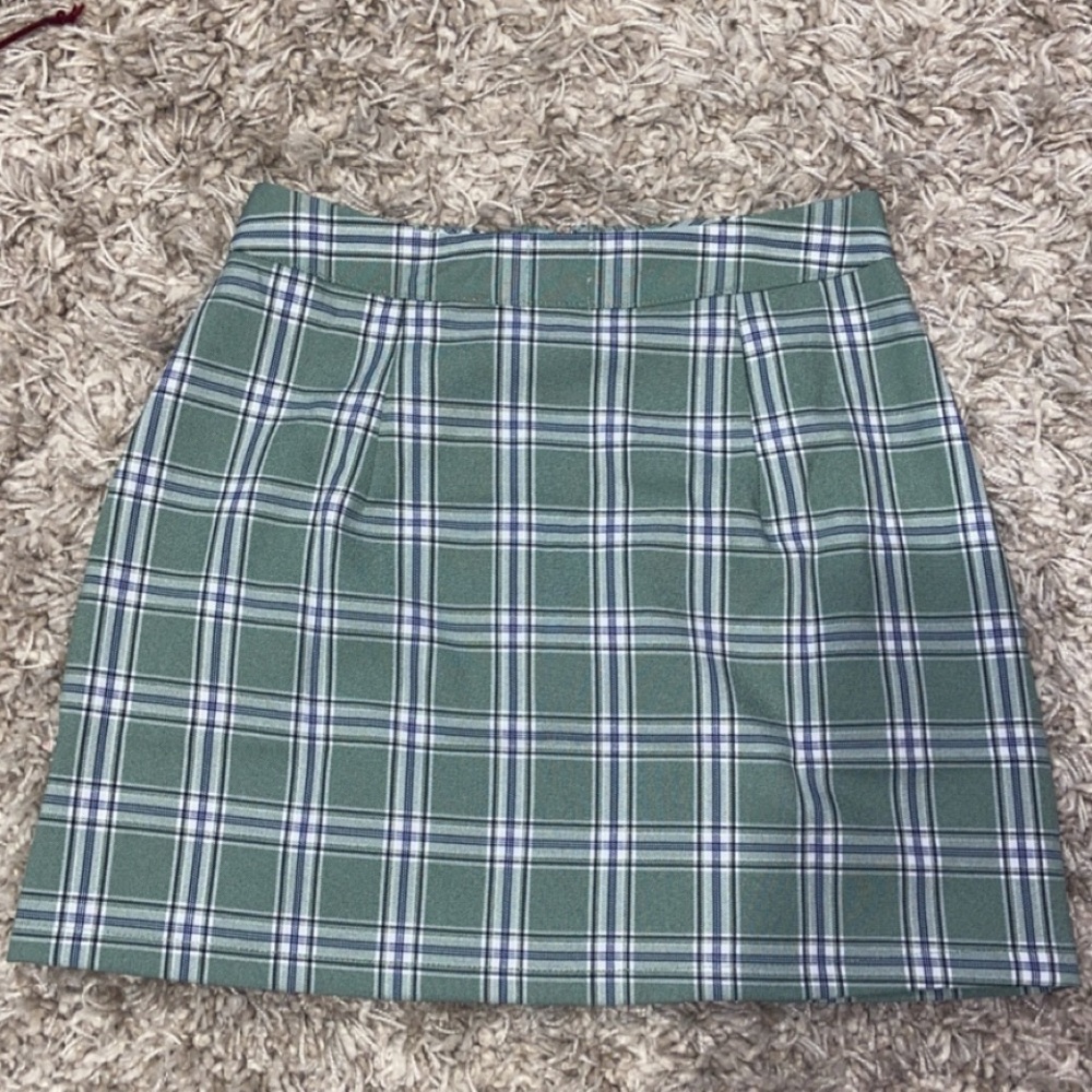 Green Plaid Skirt